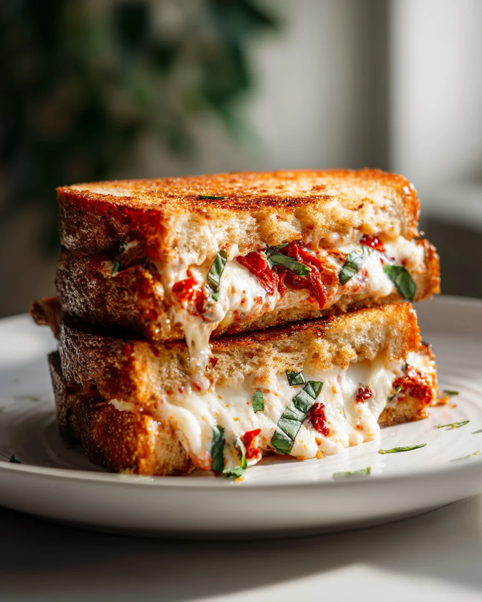 Best Sun Dried Tomato Grilled Cheese, Melty Perfection!