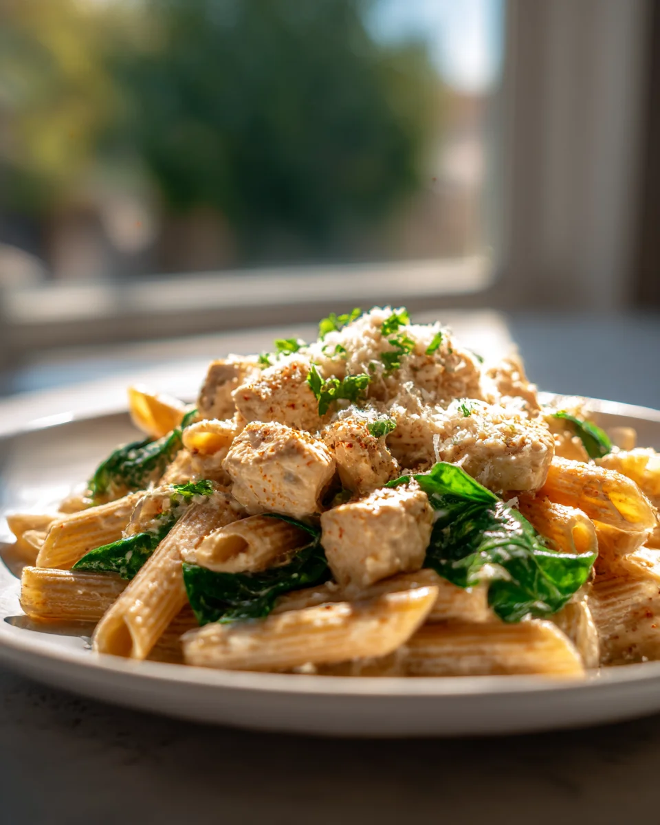 Healthy Garlic Parmesan Chicken Pasta: Easy Dinner!