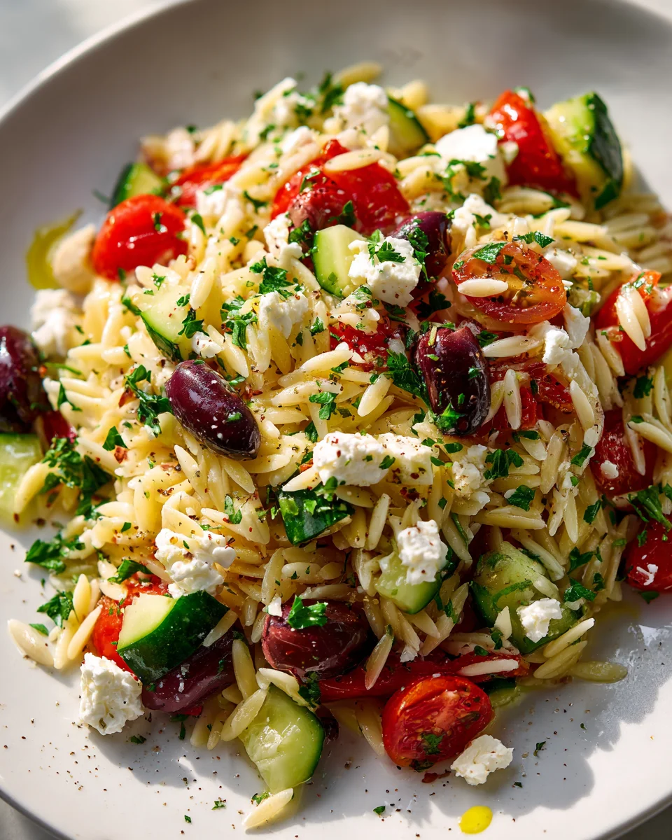 Best Greek Orzo Pasta Salad with Zesty Lemon Dressing