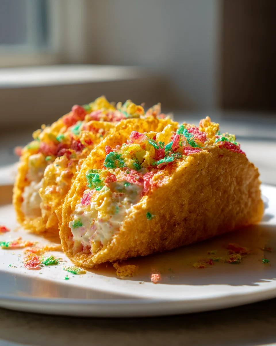 Amazing Fruity Pebbles Cheesecake Tacos for a Sweet Treat!