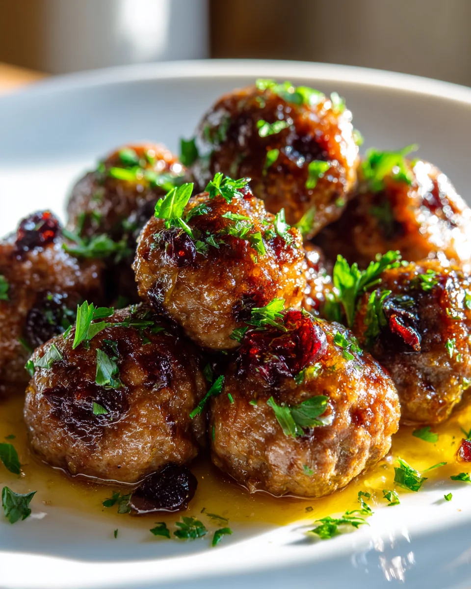 Delicious Cranberry Meatballs with Honey Garlic Glaze