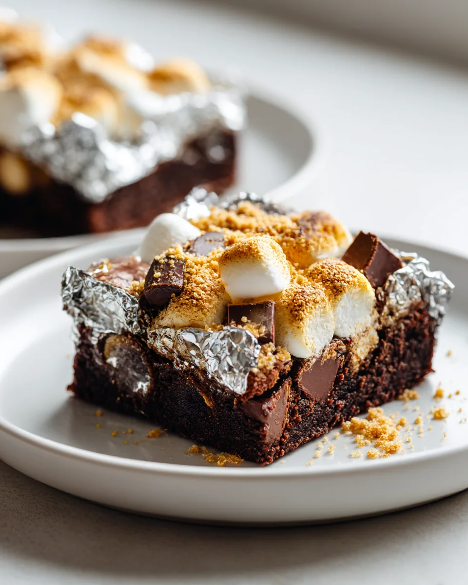Gooey S'mores Campfire Brownie Foil Packs Recipe