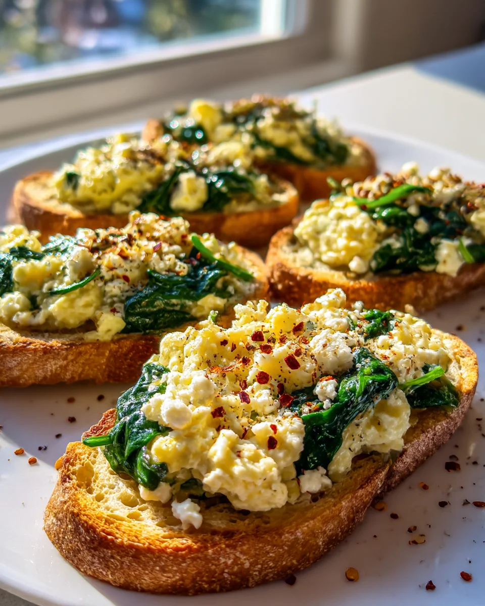 Spinach and Feta Egg Toast - Easy, Healthy Breakfast Recipe