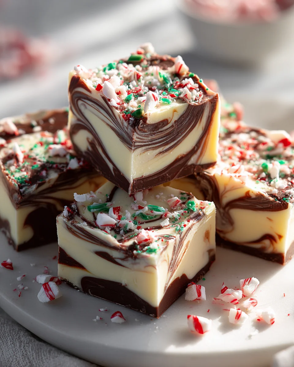 Decadent Peppermint Bark Fudge with Creamy Texture