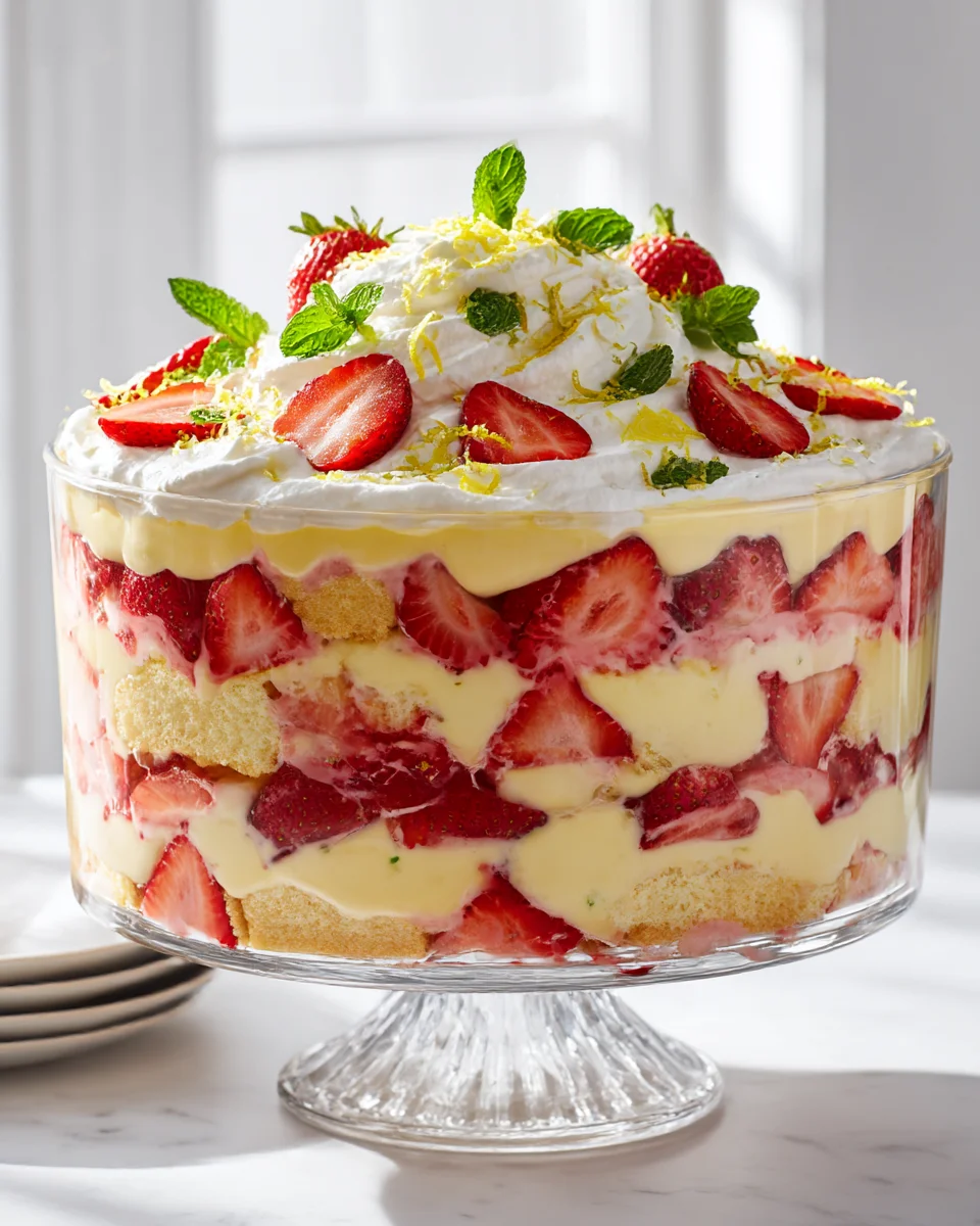 Bright Strawberry Lemonade Easter Trifle - Easy Dessert