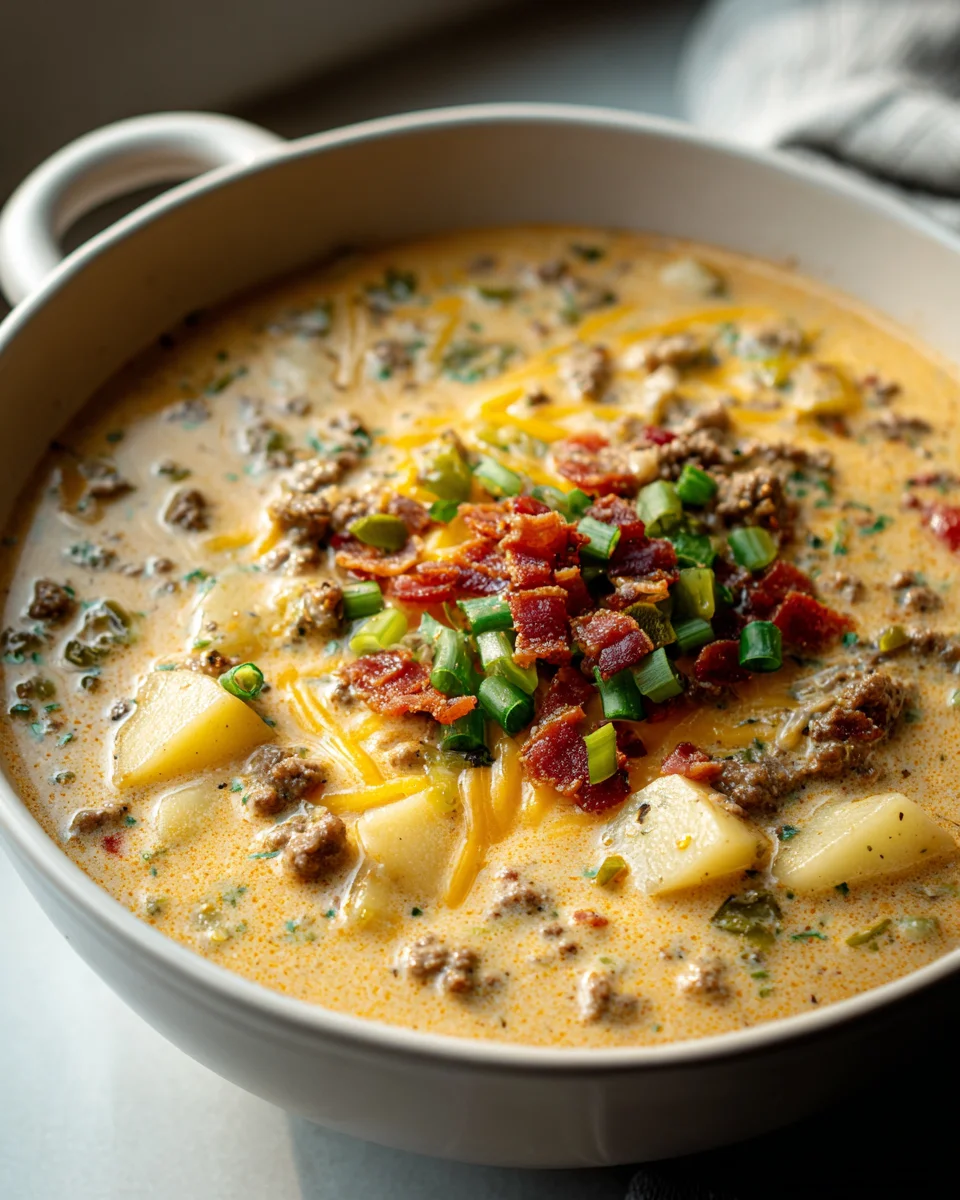 Easy Cheeseburger Soup: Quick, Creamy, & Comforting Meal