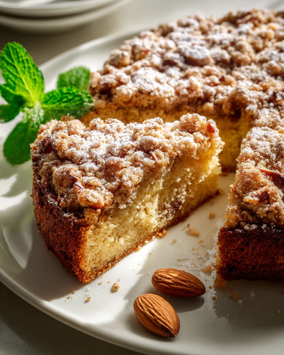 Almond Streusel Coffee Cake with Nutty Crumb Topping
