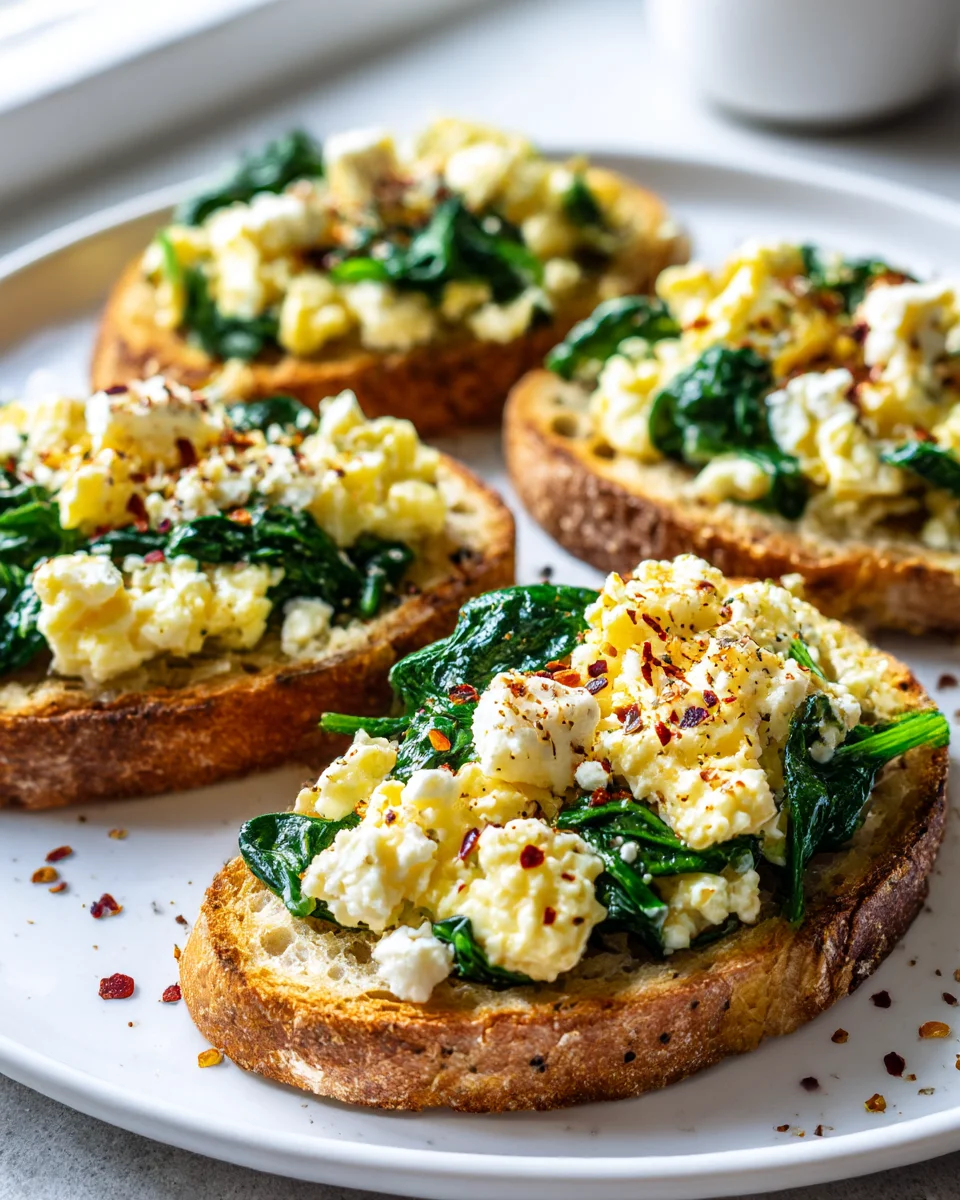 Spinach and Feta Egg Toast - Easy, Healthy Breakfast Recipe