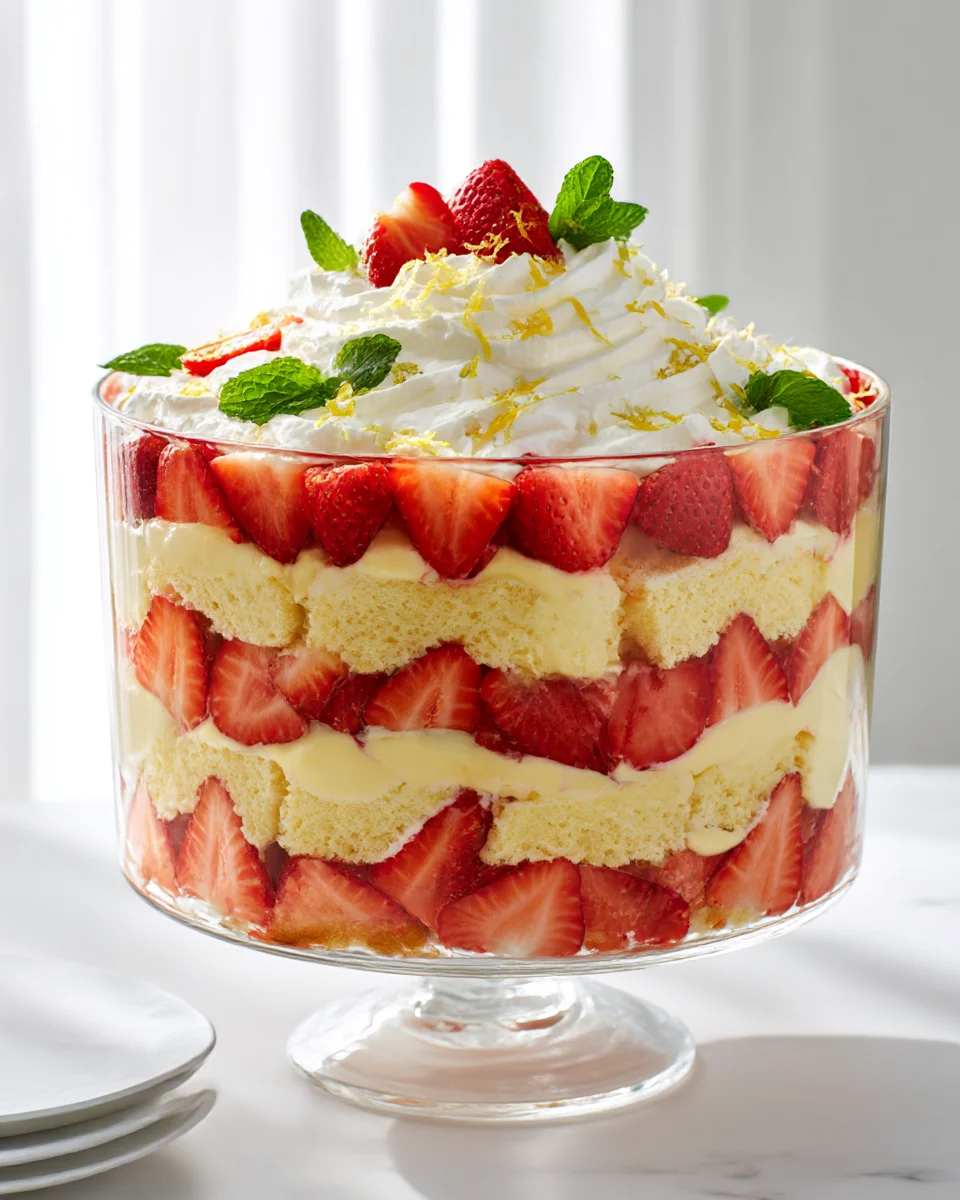 Bright Strawberry Lemonade Easter Trifle - Easy Dessert
