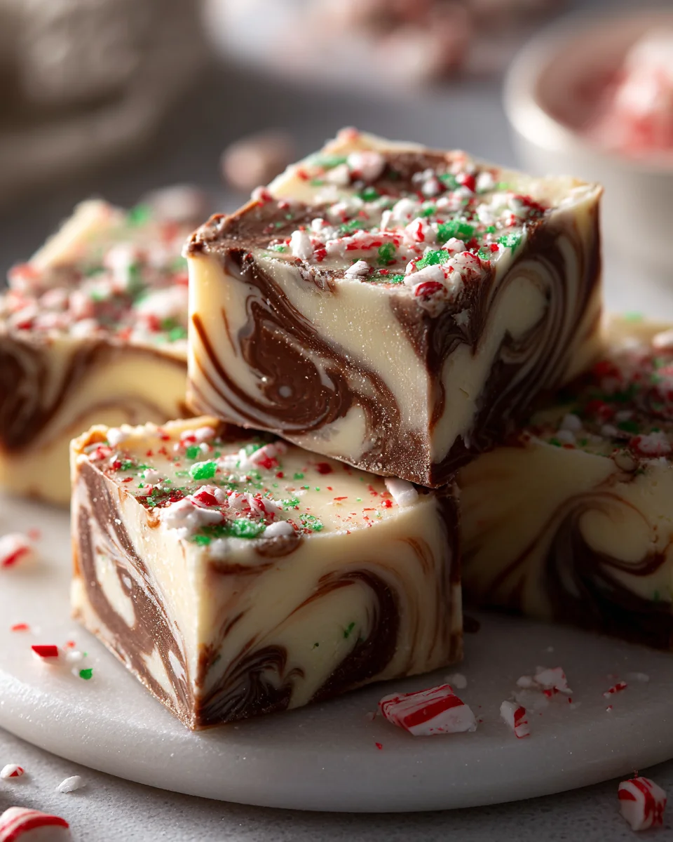 Decadent Peppermint Bark Fudge with Creamy Texture
