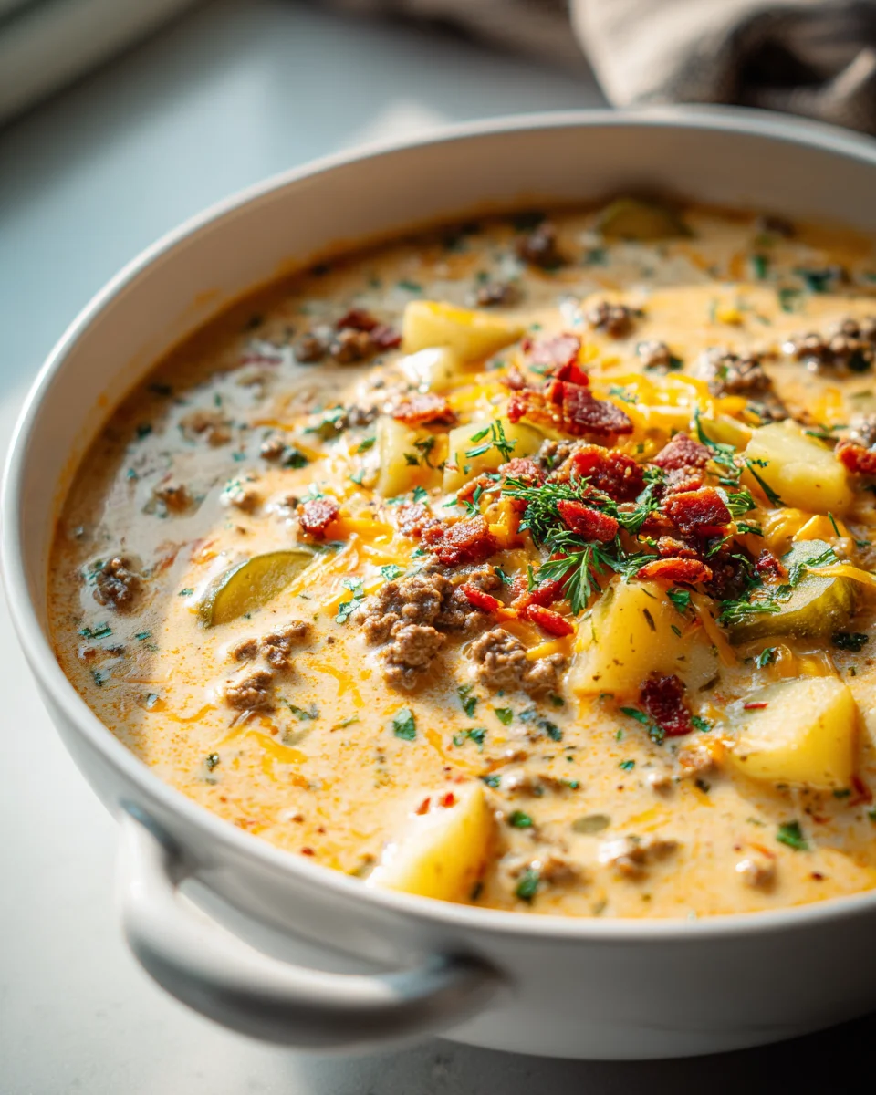 Easy Cheeseburger Soup: Quick, Creamy, & Comforting Meal