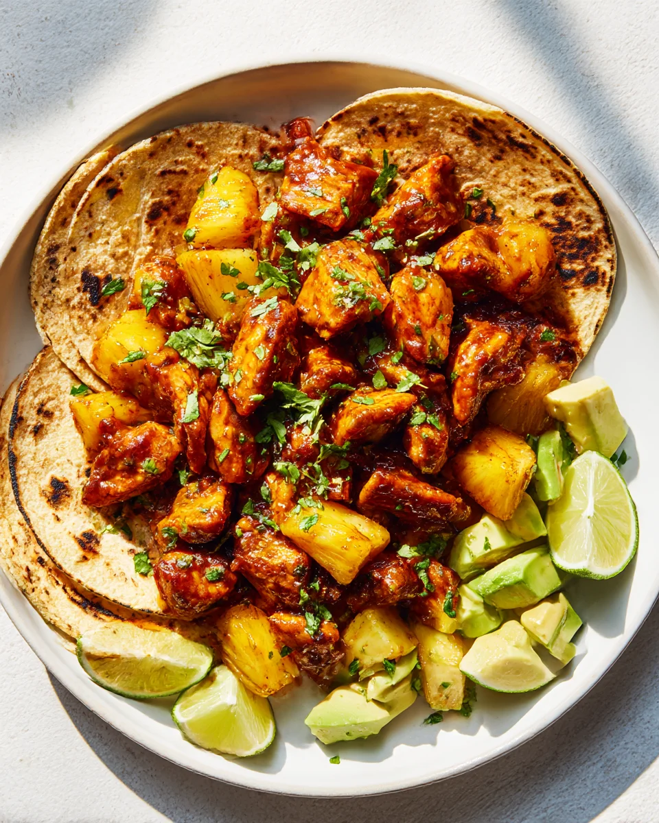 One Pan Chicken Pineapple Tacos: Easy Weeknight Meal!