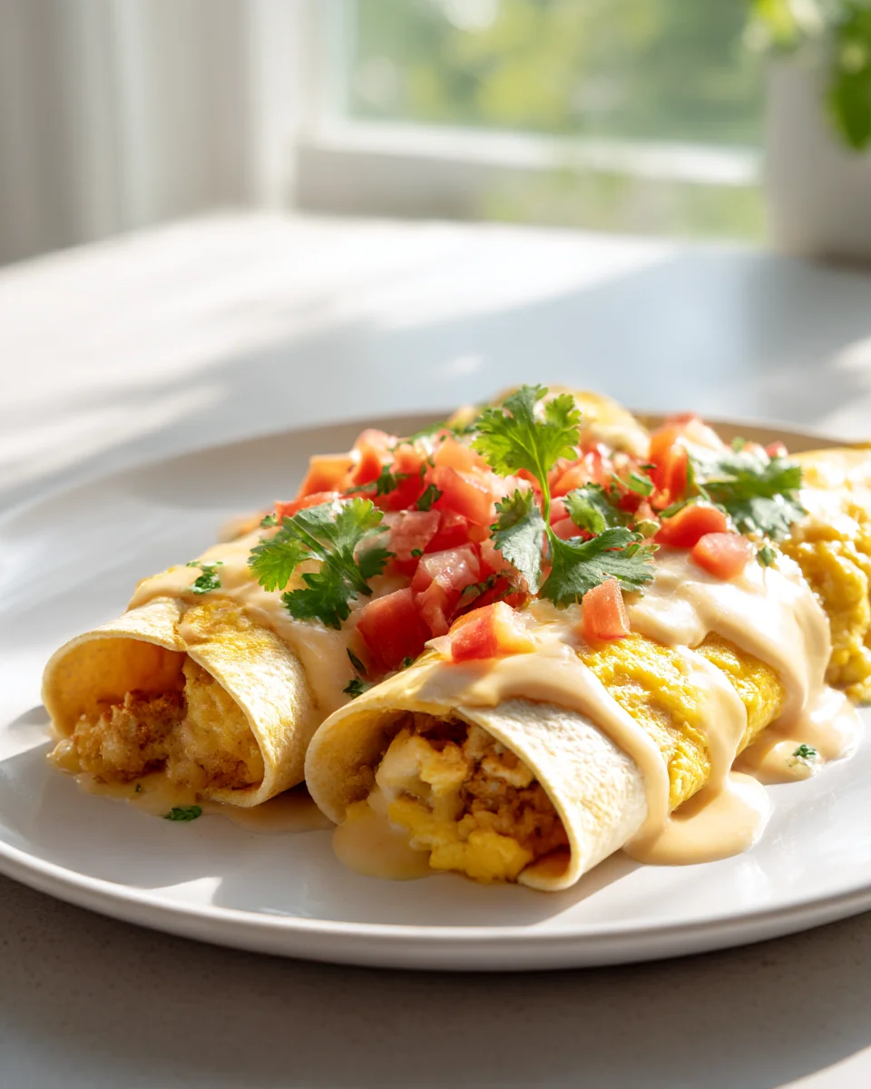 Hearty Breakfast Enchiladas: Beef Sausage & Fluffy Eggs