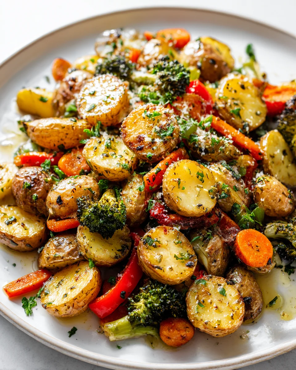 Garlic Herb Roasted Potatoes & Veggies: Easy Flavorful Recipe
