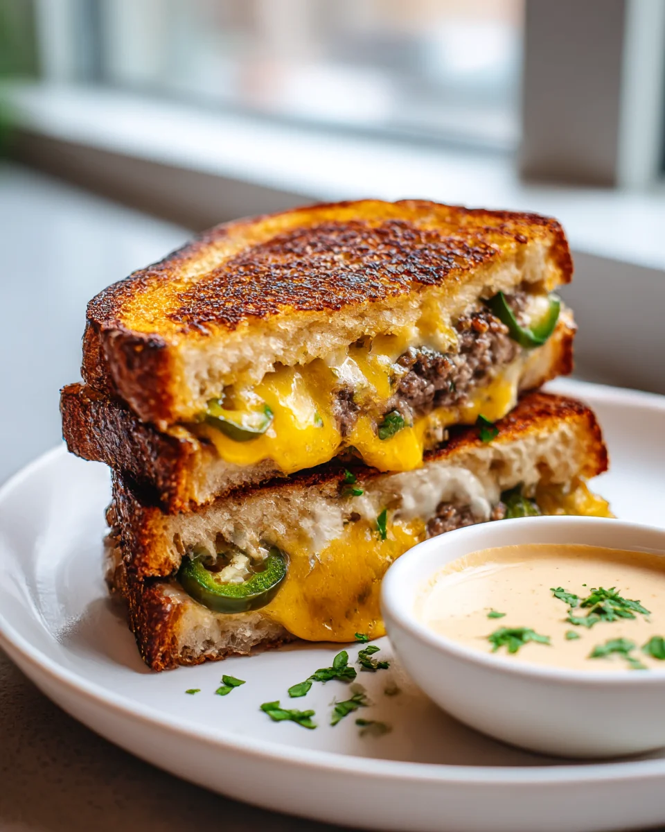Sizzling Spicy Jalapeño Pepper Jack Patty Melt Recipe