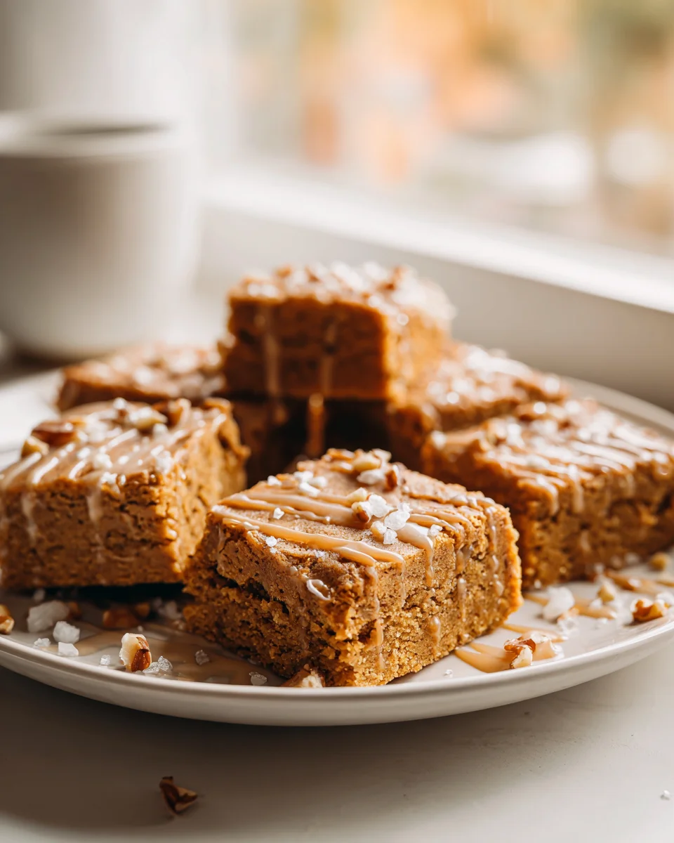 Best Chewy Brown Butter Coffee Cookie Bars with Glaze!