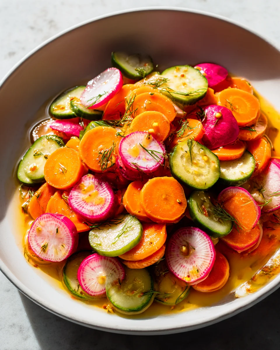 Vibrant Mixed Pickled Vegetables With Turmeric Recipe