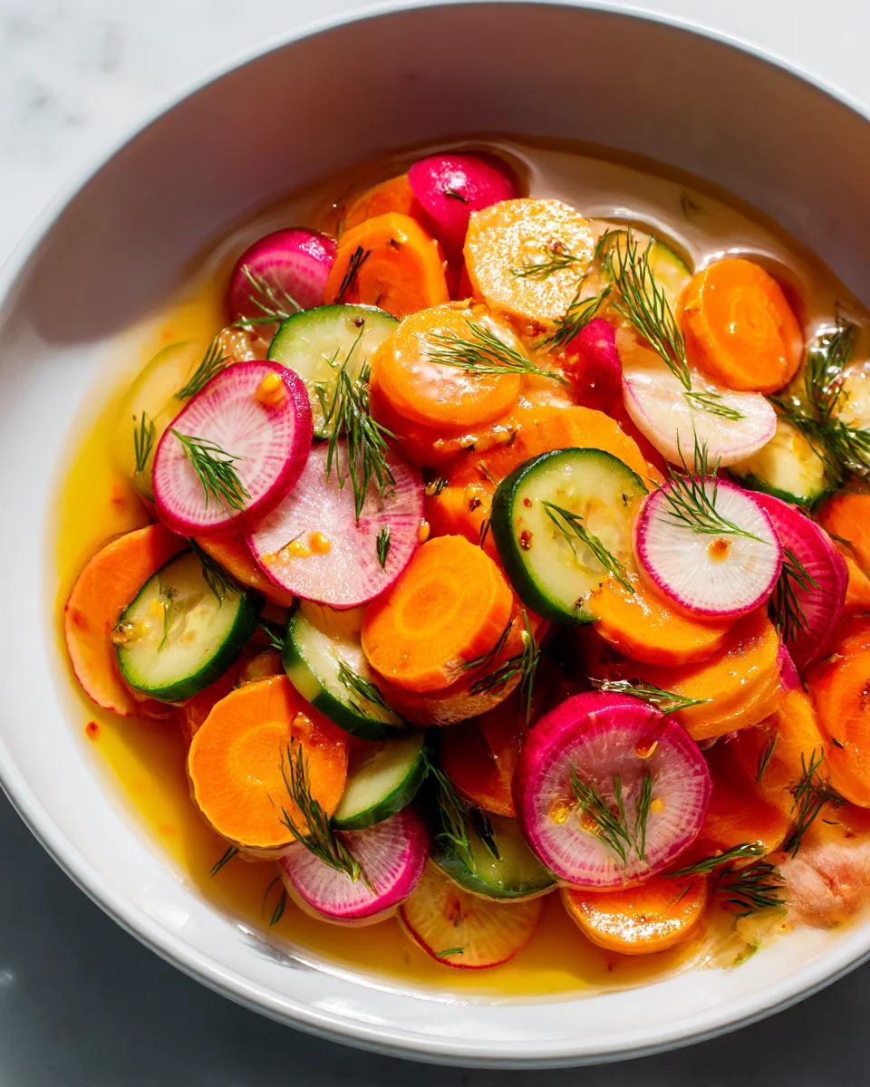Vibrant Mixed Pickled Vegetables With Turmeric Recipe