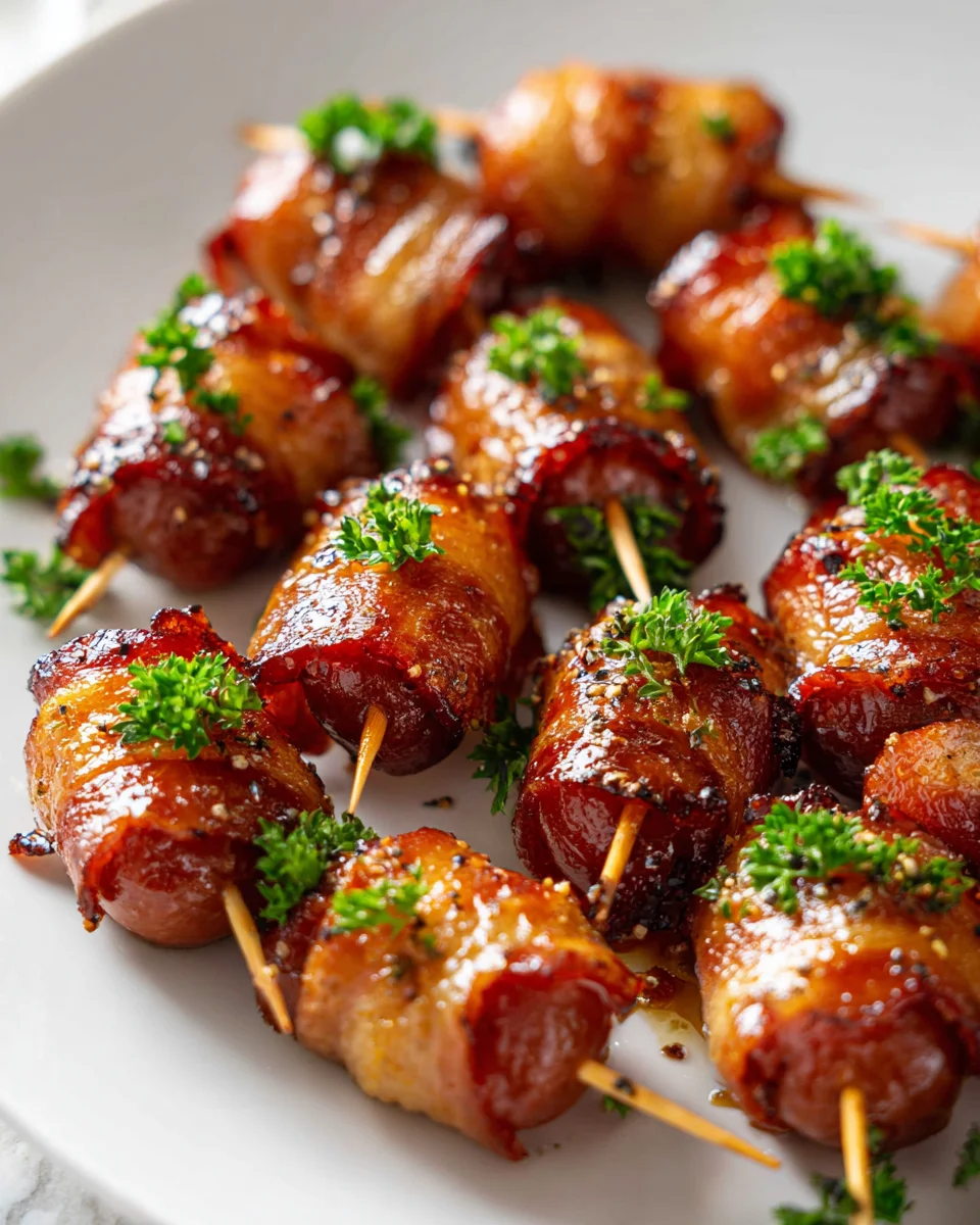 Beef Bacon Little Smokies Skewers: Easy Party Appetizer