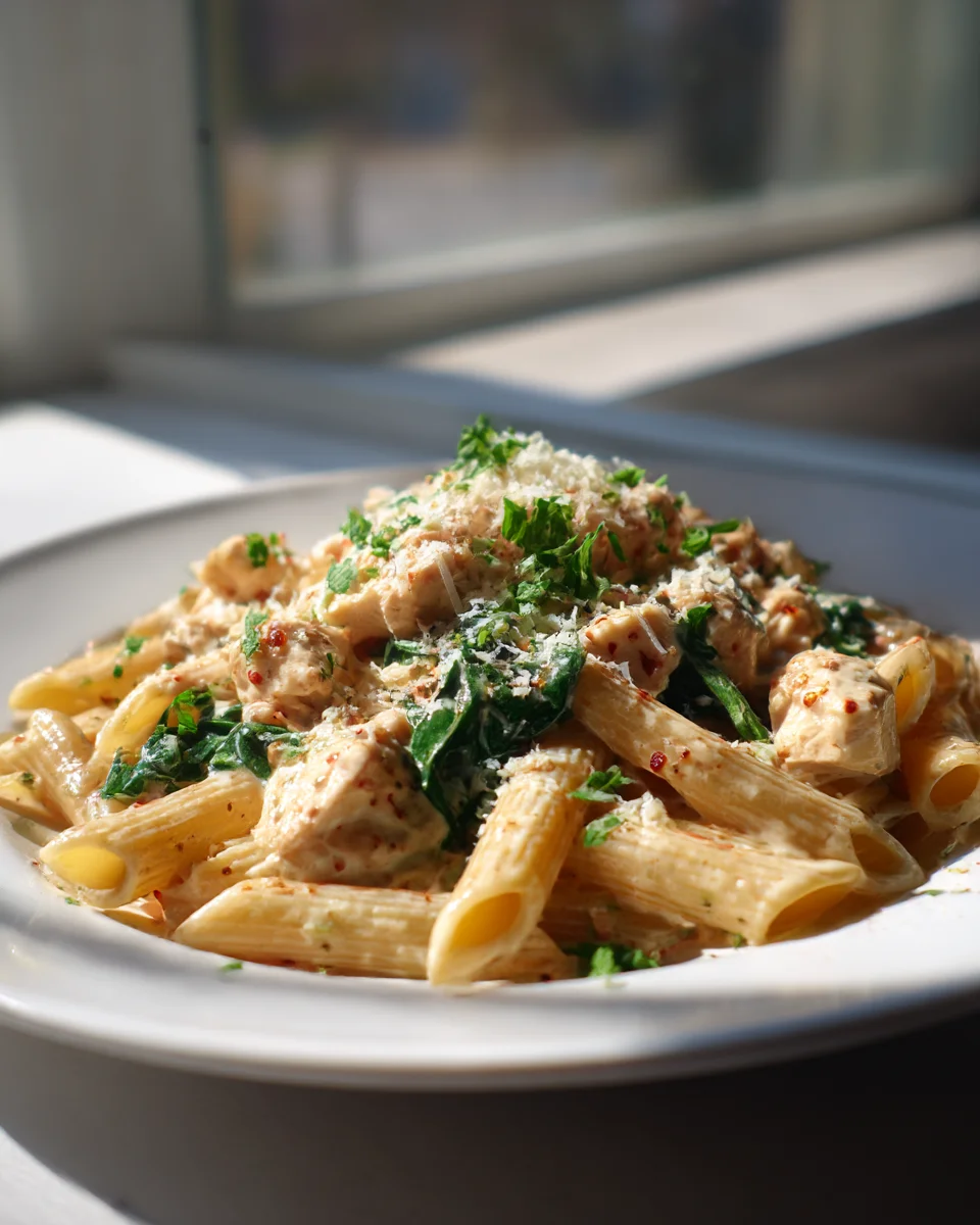 Healthy Garlic Parmesan Chicken Pasta: Easy Dinner!
