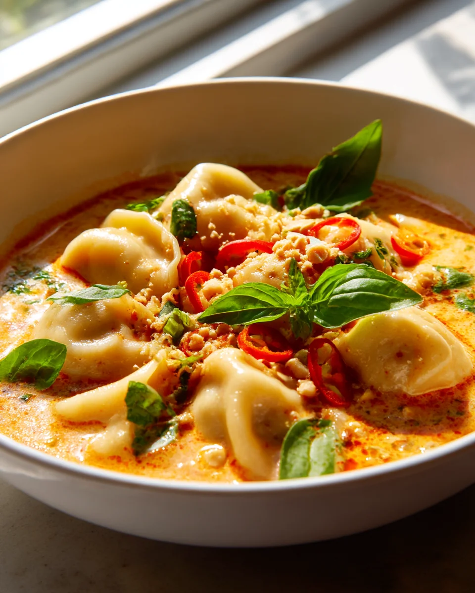 Thai Red Curry Dumpling Soup: Flavorful & Comforting