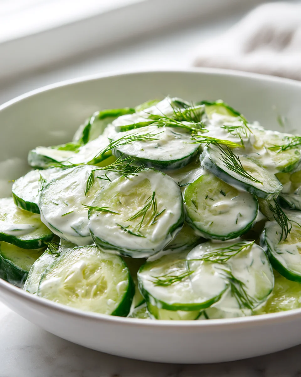 Delicious Creamy Dill Cucumber Salad Recipe for Summer Freshness