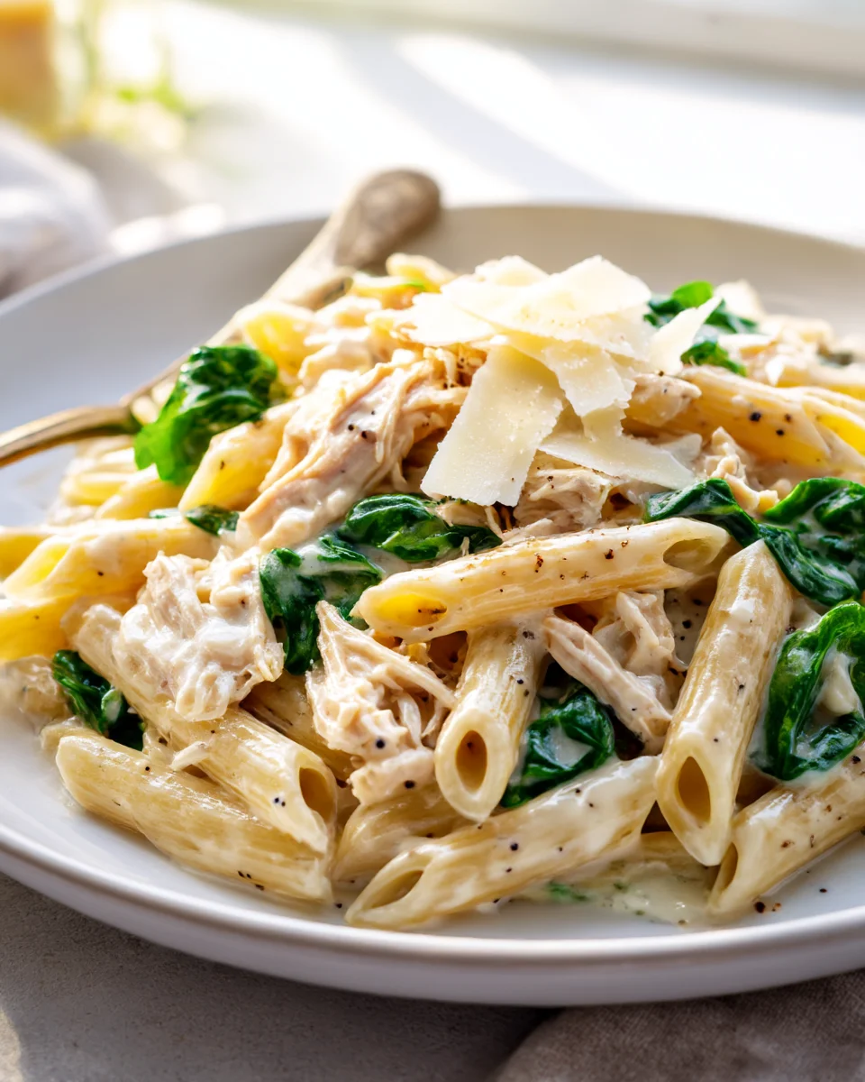 Easy Creamy Rotisserie Chicken Pasta – Dinner in Min!