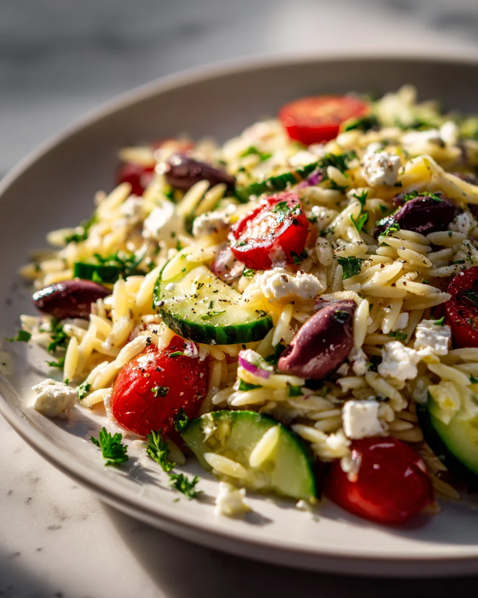 Best Greek Orzo Pasta Salad with Zesty Lemon Dressing
