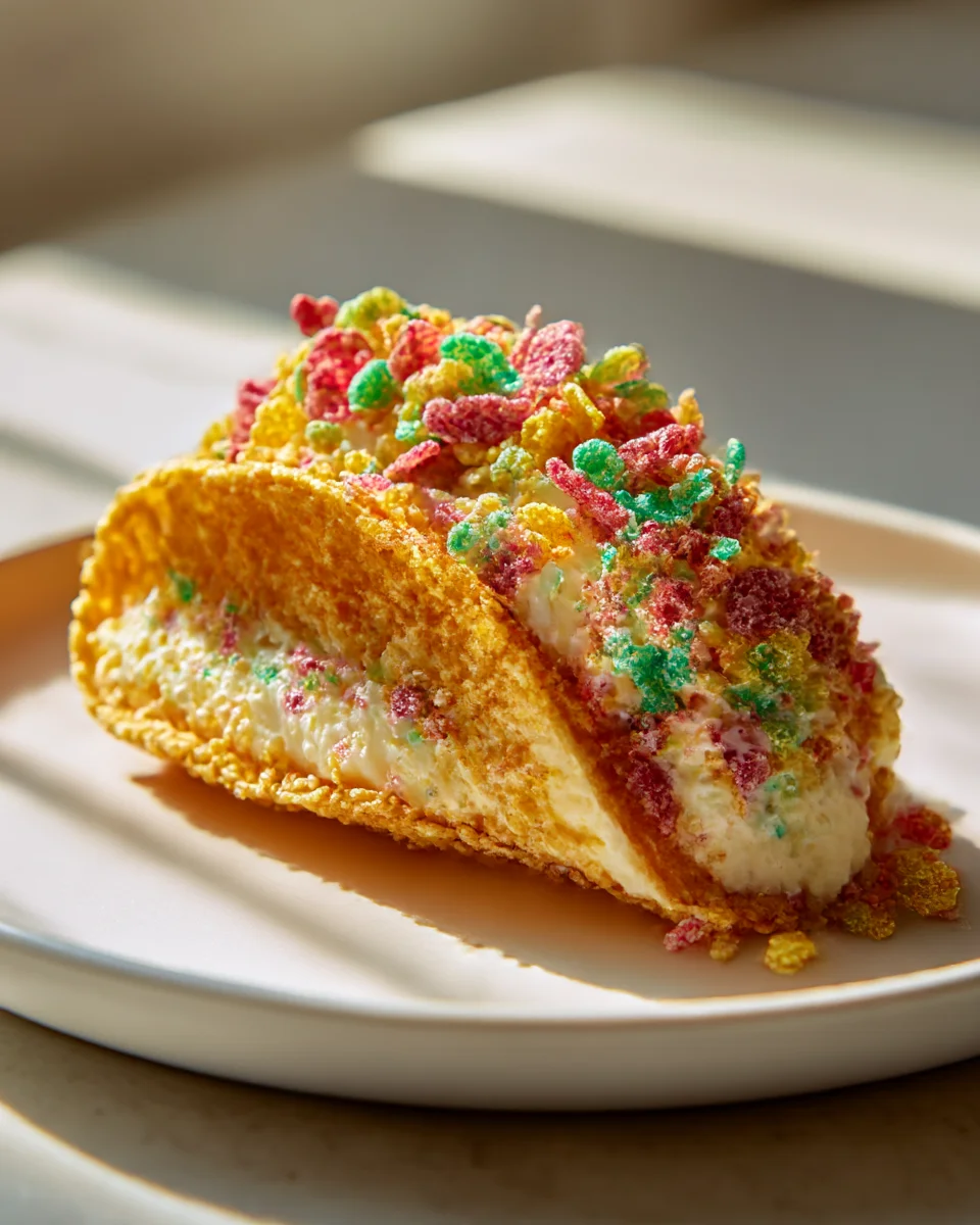 Amazing Fruity Pebbles Cheesecake Tacos for a Sweet Treat!