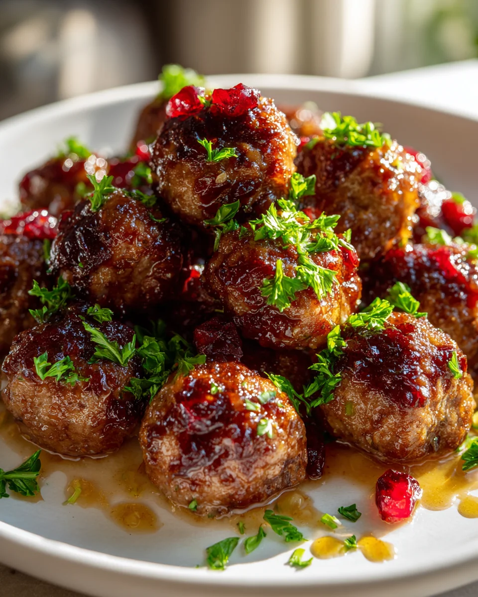 Delicious Cranberry Meatballs with Honey Garlic Glaze