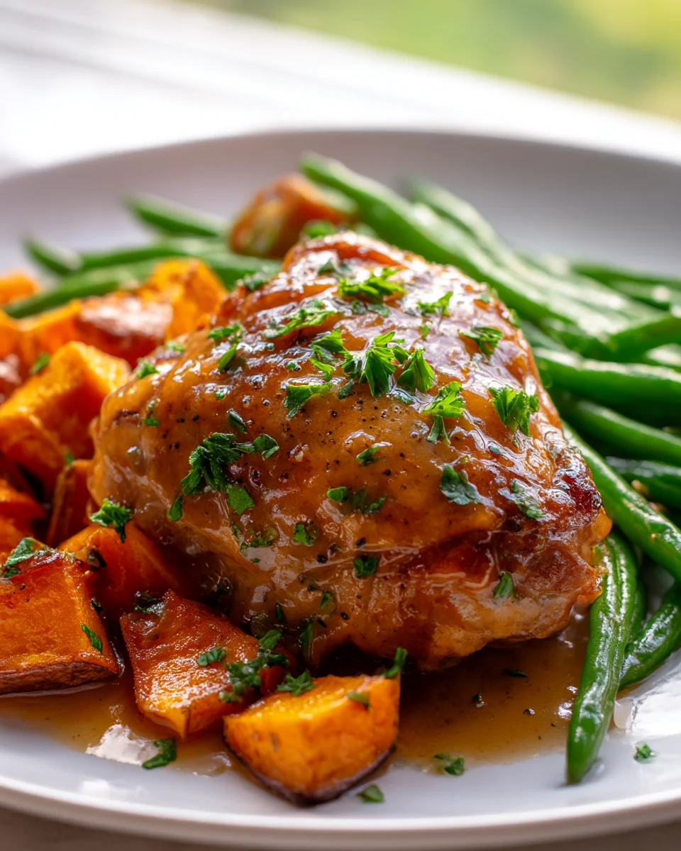 Roasted Maple Dijon Chicken with Sweet Potato Medley Recipe