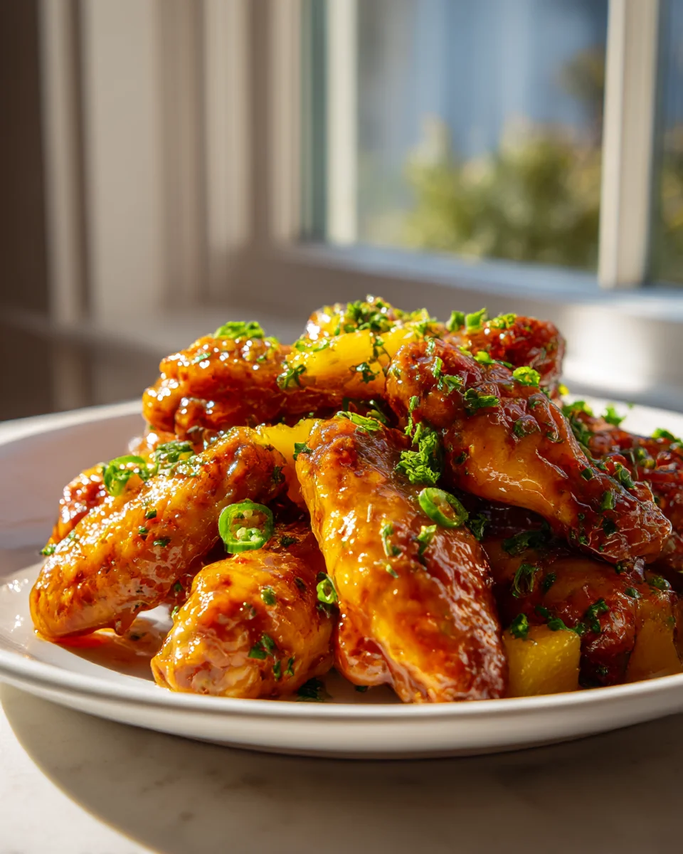 Crave-Worthy Sweet Spicy Sticky Pineapple Cowboy Candy Wings