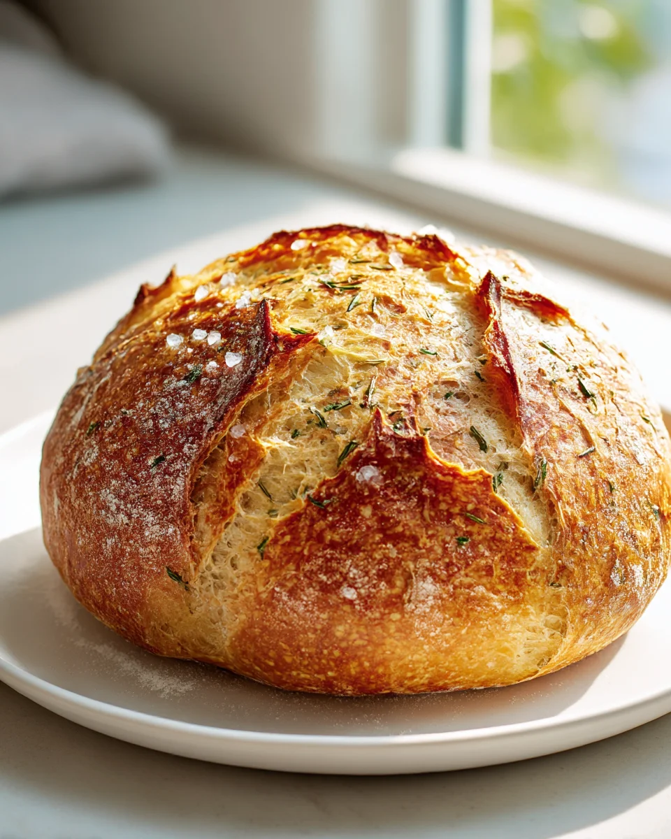 Garlic Herb Dutch Oven Bread: Easy & Flavorful Loaf