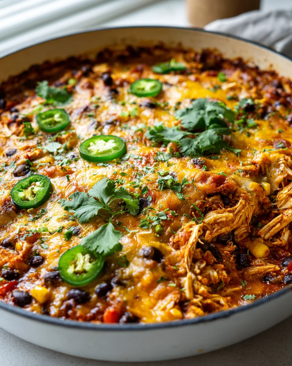 Cheesy Chicken Enchilada Skillet Bake: Easy One-Pan Delight