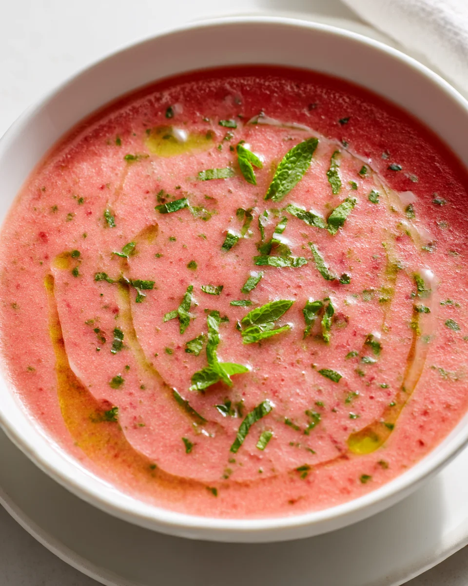 Refreshing Cold Watermelon and Mint Soup Recipe for Summer