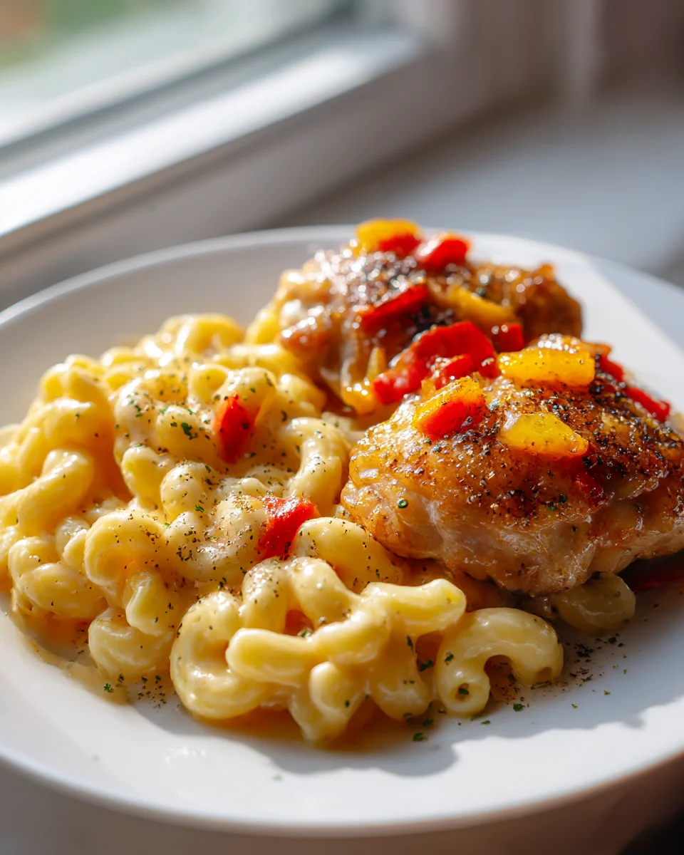 Best Sweet & Spicy Honey Pepper Chicken Mac & Cheese