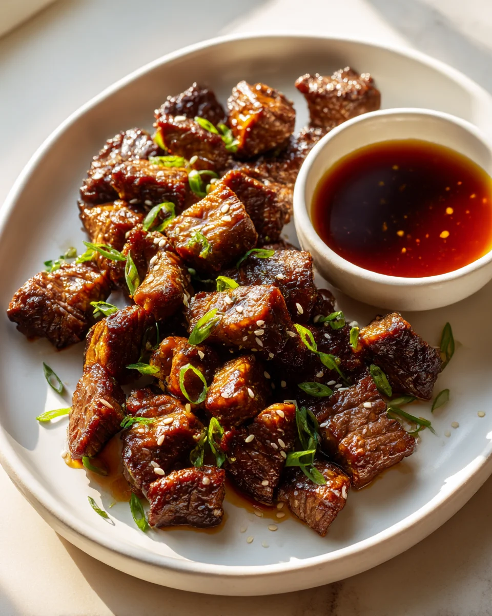 Korean BBQ Beef Bites with Sweet Soy Dipping Sauce