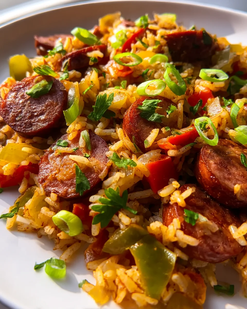 Easy & Flavorful Cajun Sausage and Rice Skillet Dinner