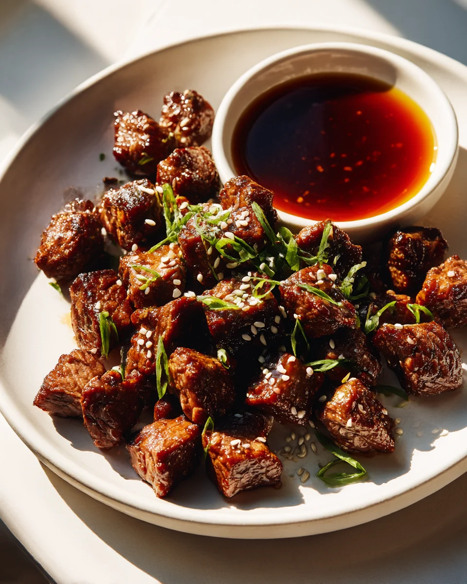 Korean BBQ Beef Bites with Sweet Soy Dipping Sauce
