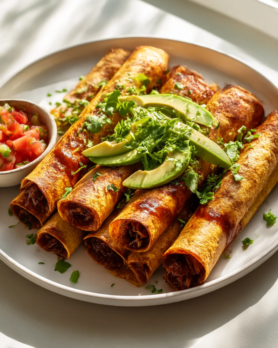 Make Sweet & Smoky BBQ Pulled Beef Taquitos Tonight!