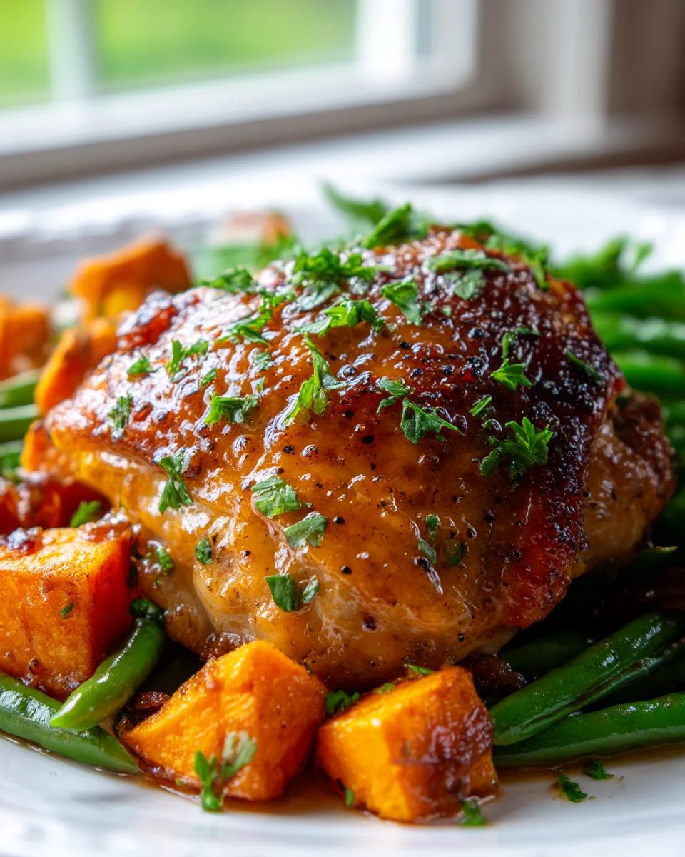Roasted Maple Dijon Chicken with Sweet Potato Medley Recipe