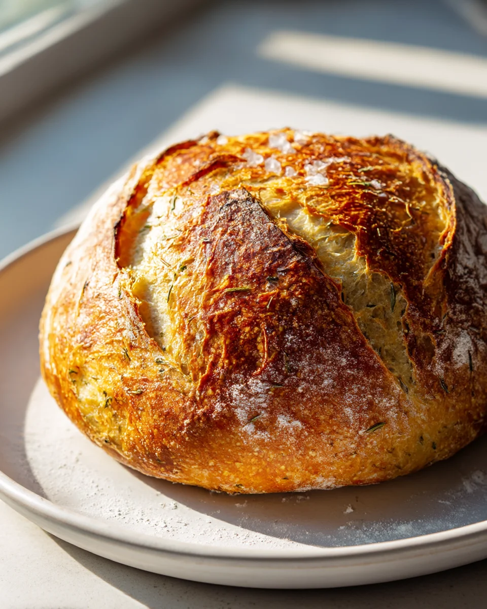 Garlic Herb Dutch Oven Bread: Easy & Flavorful Loaf