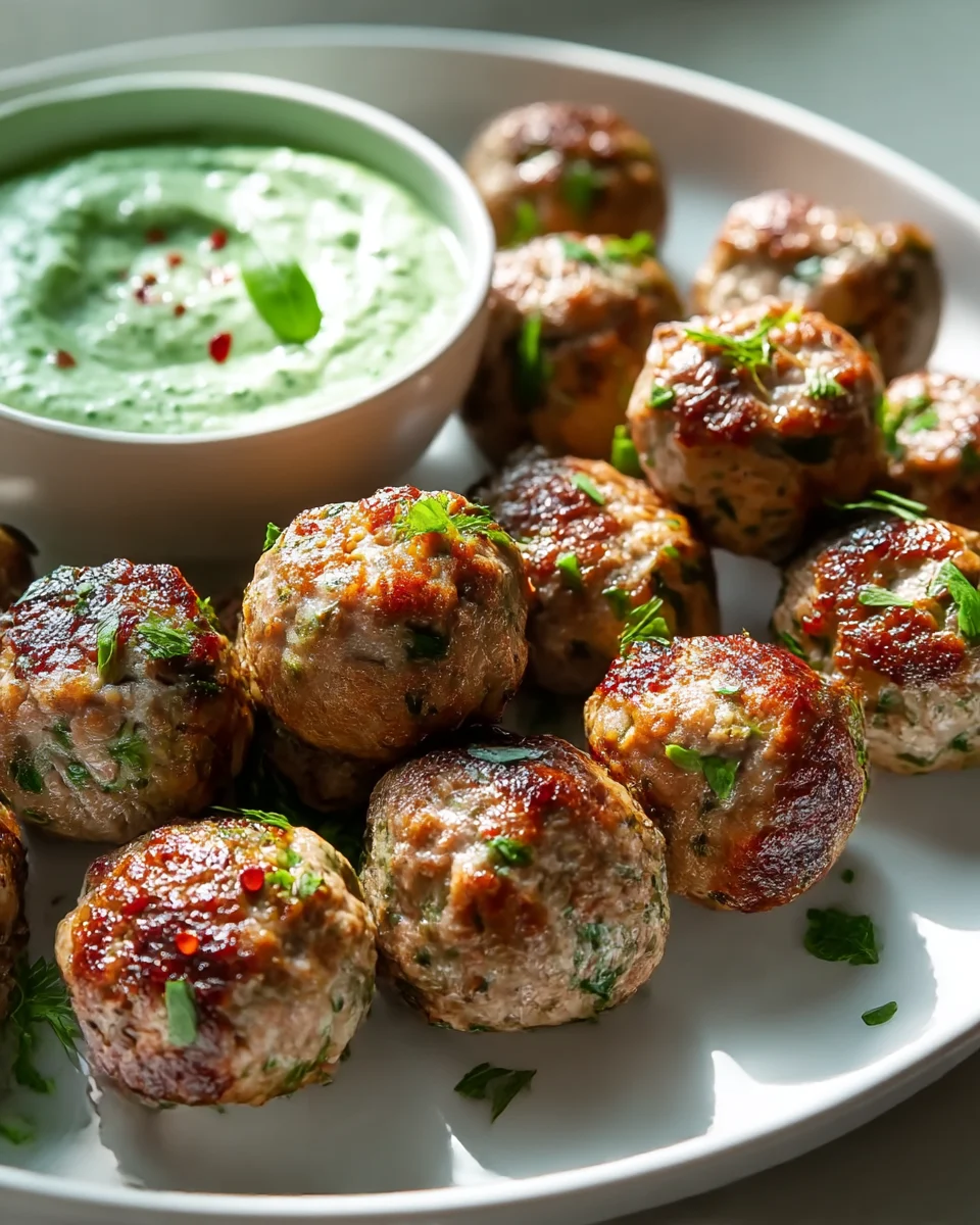 Best Spicy Lamb Meatballs & Green Goddess Dip Recipe!