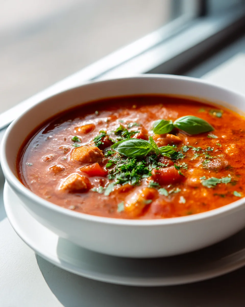 Delicious & Hearty High Protein Tomato Turkey Soup Recipe
