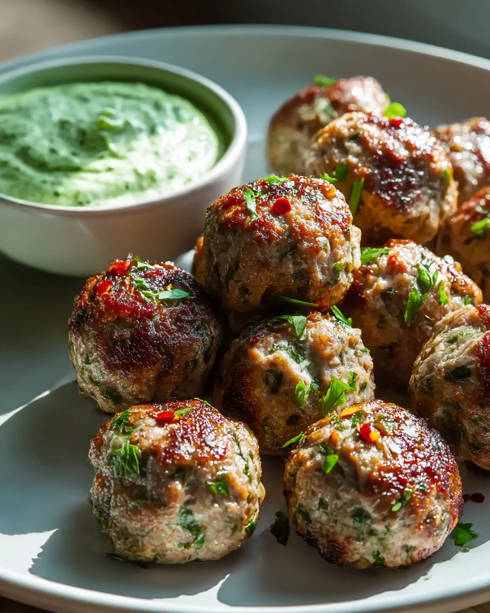 Best Spicy Lamb Meatballs & Green Goddess Dip Recipe!