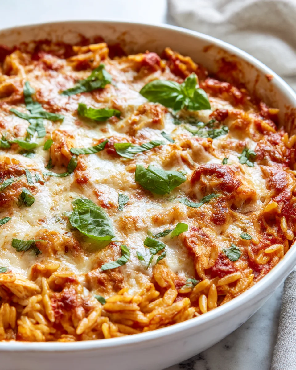 Chicken Parmesan Orzo Casserole Recipe: Easy Weeknight Meal
