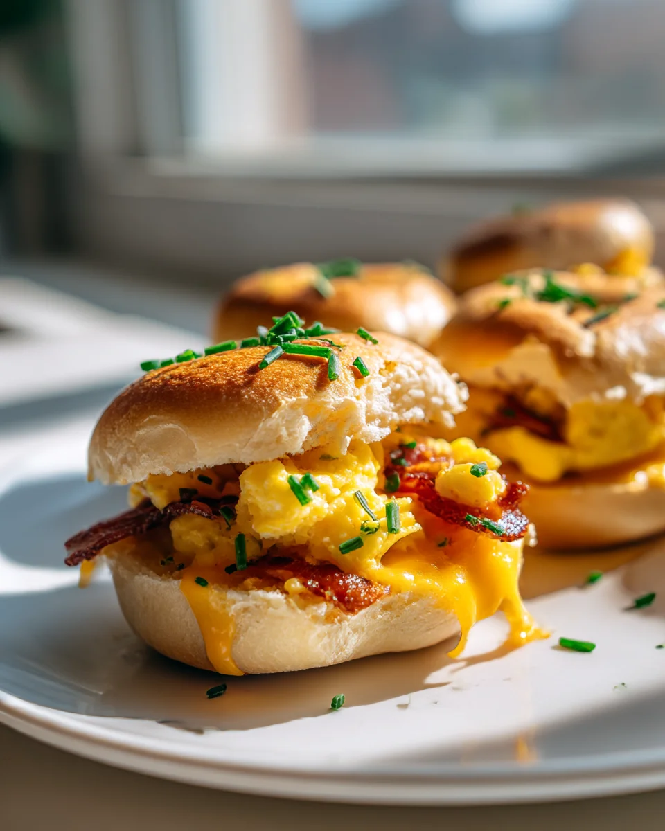 Easy Mini Bagel Breakfast Sandwich Bites Recipe