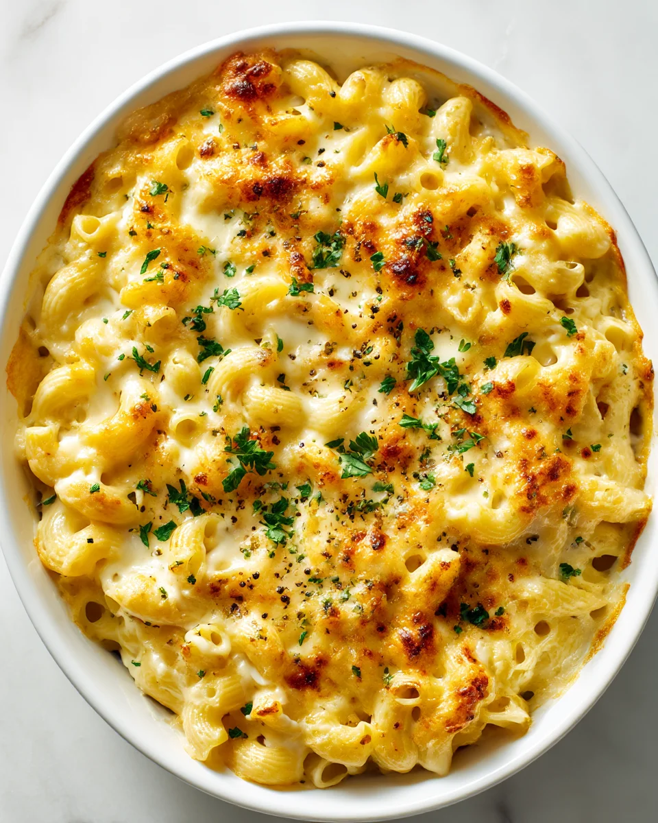 One Pot Three Cheese Macaroni Bake - Easy & Cheesy Meal
