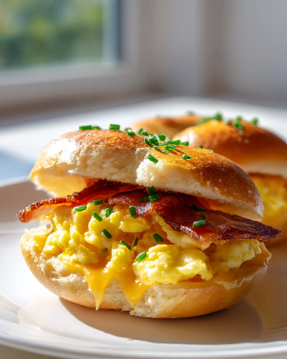 Easy Mini Bagel Breakfast Sandwich Bites Recipe