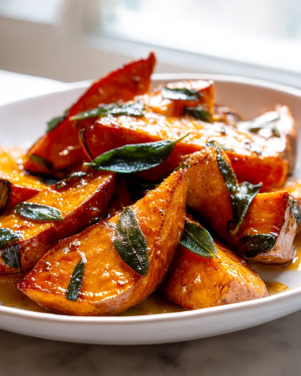 Delicious Brown Butter Roasted Sweet Potatoes & Sage